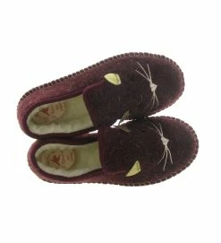 La Maison De L Espadrille Chaussons Et Pantoufles F4131 Charentaise Chat Bordeaux -Chaussons Et Pantoufles Soldes Magasin 4770502 4