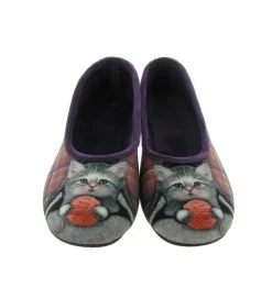La Maison De L Espadrille Chaussons Et Pantoufles 6054 4 Chat Violet