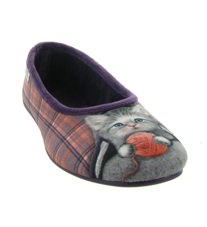 La Maison De L Espadrille Chaussons Et Pantoufles 6054 4 Chat Violet 3 La Maison De L Espadrille Chaussons Et Pantoufles 6054 4 Chat Violet – Image 3